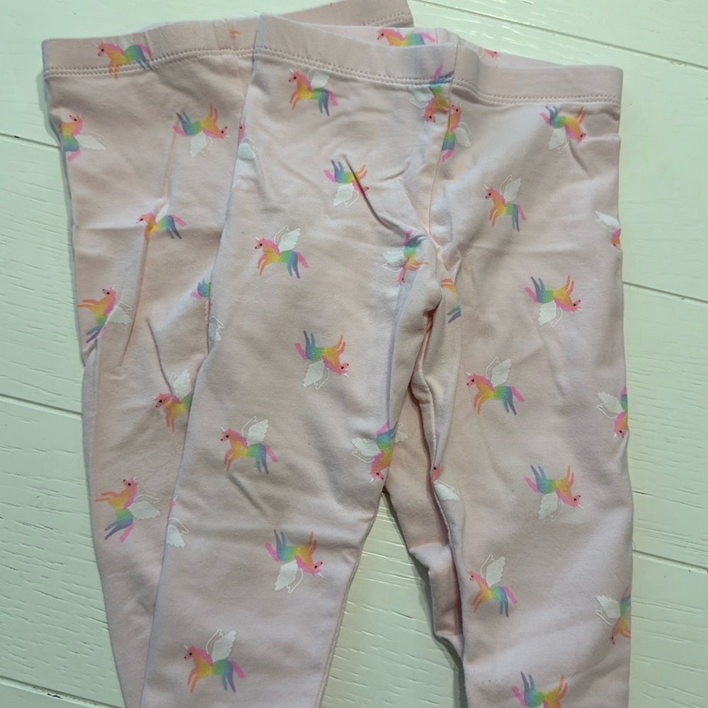 3/$15 cat and jack leggings 2 pack 18m unicorn